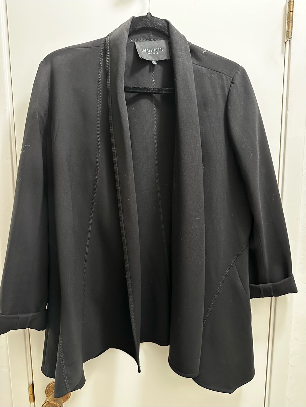 Lafayette 148 New York Open-Front Black Women's Blazer